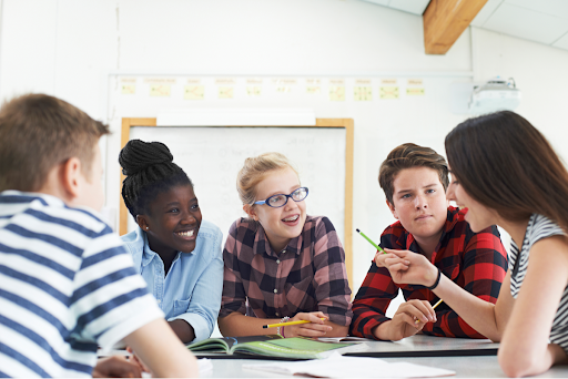 children learning in a classroom at A+ program